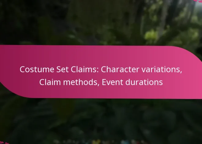 Costume Set Claims: Character variations, Claim methods, Event durations