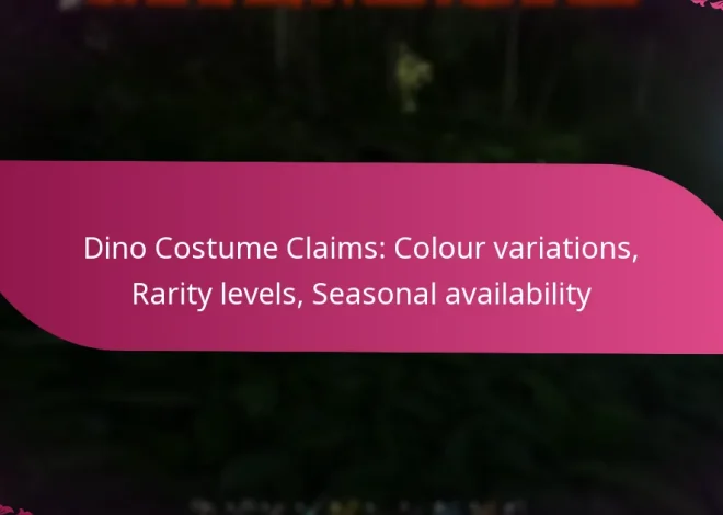 Dino Costume Claims: Colour variations, Rarity levels, Seasonal availability
