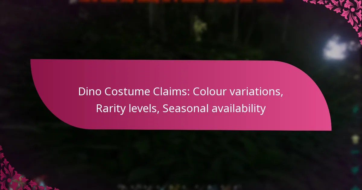 Dino Costume Claims: Colour variations, Rarity levels, Seasonal availability