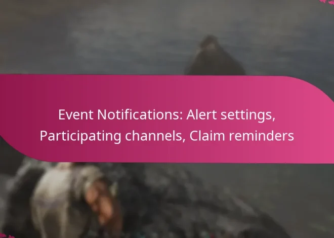 Event Notifications: Alert settings, Participating channels, Claim reminders
